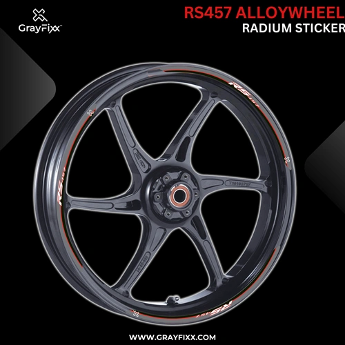Alloy Wheel Radium Sticker for RS 457 | Made in Premium Radium with FPF (Fade Protection Film), Waterproof, Precut Sticker, Pack Of 12